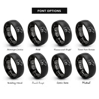 font options for inside engraving on black rat standing rings