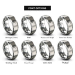 font options for inside engraving on gray rat standing rings