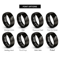 font options for inside engraving on black ratchet rings