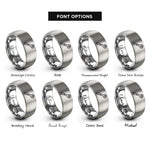 font options for inside engraving on grey ratchet rings