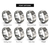 font options for inside engraving on grey ratchet rings