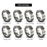font options for inside engraving on grey ratchet rings