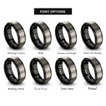 font options for inside engraving on black & grey rattlesnake rattle coiled rings