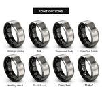 font options for inside engraving on black & grey rattlesnake rattle coiled rings