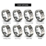 font options for inside engraving on gray rave smiley headphones rings