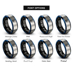font options for inside engraving on black & blue & grey raven rings
