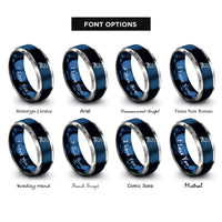 font options for inside engraving on blue & grey raven rings