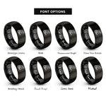 font options for inside engraving on black raven branch rings