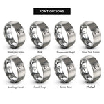 font options for inside engraving on grey raven branch rings