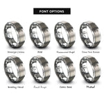 font options for inside engraving on gray raven branch rings