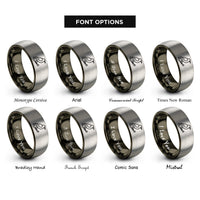 font options for inside engraving on gunmetal & gray raven branch rings