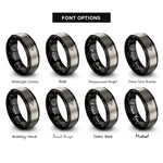 font options for inside engraving on black & gray raven flight rings