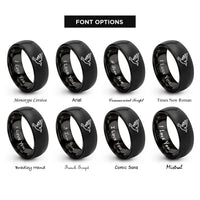 font options for inside engraving on black raven flight rings