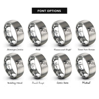 font options for inside engraving on silver raven rings