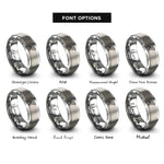 font options for inside engraving on silver raven rings