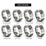 font options for inside engraving on gray raven rings