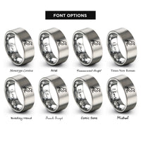 font options for inside engraving on gray raven rings