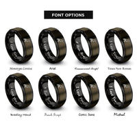 font options for inside engraving on gunmetal & black raven rings