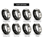 font options for inside engraving on black & gray raven key rings
