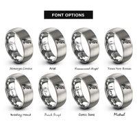 font options for inside engraving on silver raven key rings