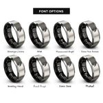 font options for inside engraving on black & gray raven on skull rings