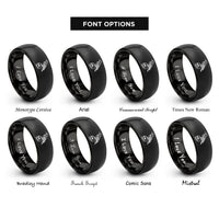 font options for inside engraving on black raven on skull rings