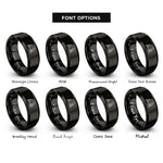 font options for inside engraving on black raven pair rings