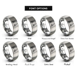 font options for inside engraving on grey raven pair rings