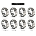 font options for inside engraving on silver raven scene rings