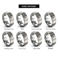 font options for inside engraving on silver ravioli stamp rings