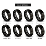 font options for inside engraving on black rawhide mallet rings