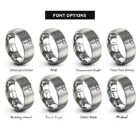 font options for inside engraving on gray rawhide mallet rings