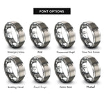 font options for inside engraving on grey rawhide mallet rings