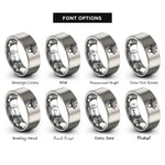 font options for inside engraving on gray ray lens rings