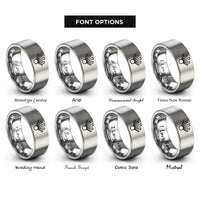 font options for inside engraving on gray ray lens rings