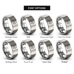 font options for inside engraving on silver ray school trio rings