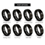 font options for inside engraving on black razor comb badge rings