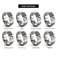 font options for inside engraving on grey razor comb badge rings