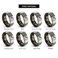 font options for inside engraving on gunmetal & gray razor comb badge rings