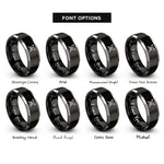 font options for inside engraving on black & grey rca connector rings