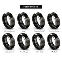font options for inside engraving on black & grey rca connector rings