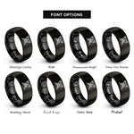 font options for inside engraving on black rca connector rings