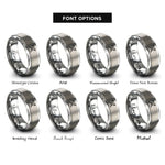 font options for inside engraving on gray rca connector rings