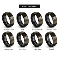 font options for inside engraving on gunmetal & black rca connector rings