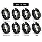 font options for inside engraving on black & grey rca plug rings
