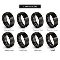 font options for inside engraving on black rca plug rings