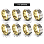font options for inside engraving on gold & gray rca plug rings