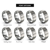 font options for inside engraving on gray rca plug rings