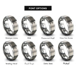 font options for inside engraving on grey reach stacker rings
