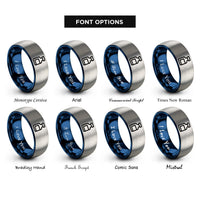 font options for inside engraving on blue & gray reagent bottle rings